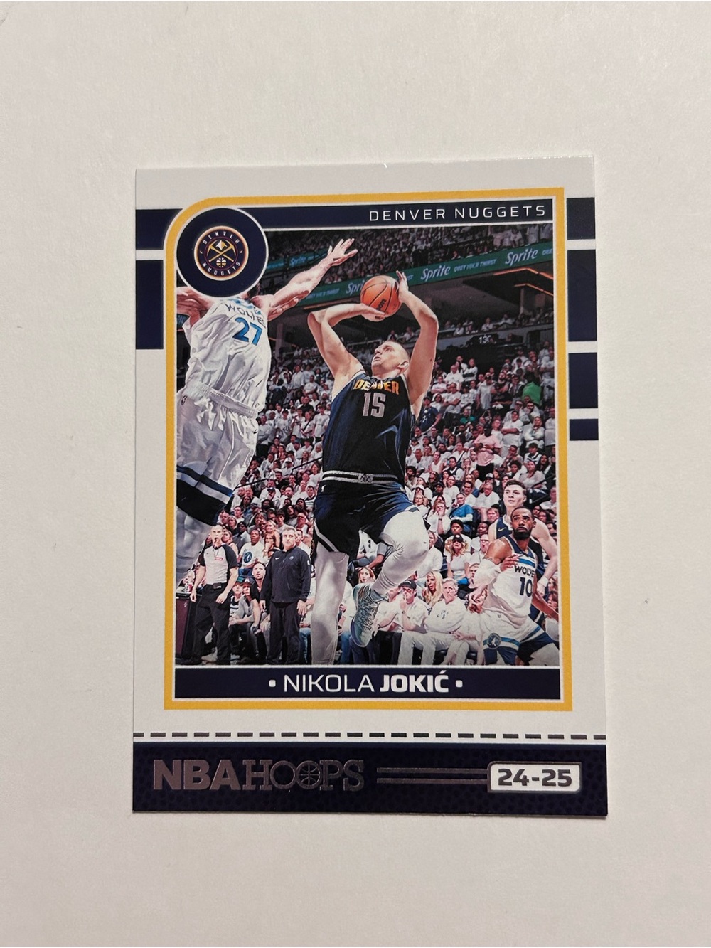 Nikola Jokić 24-25 NBA Hoops Denver Nuggets Basketball Card - Navy Gold White